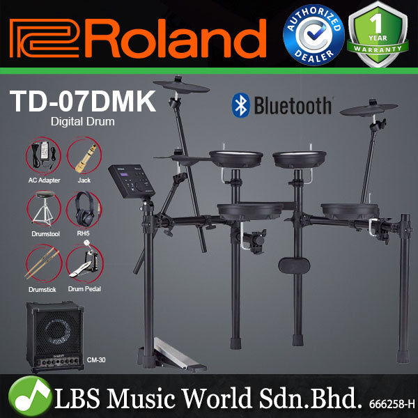 Roland V-Drums TD-07DMK Digital Electronic Drum Set with RH-5 Headphone (TD07DMK TD 07DMK)