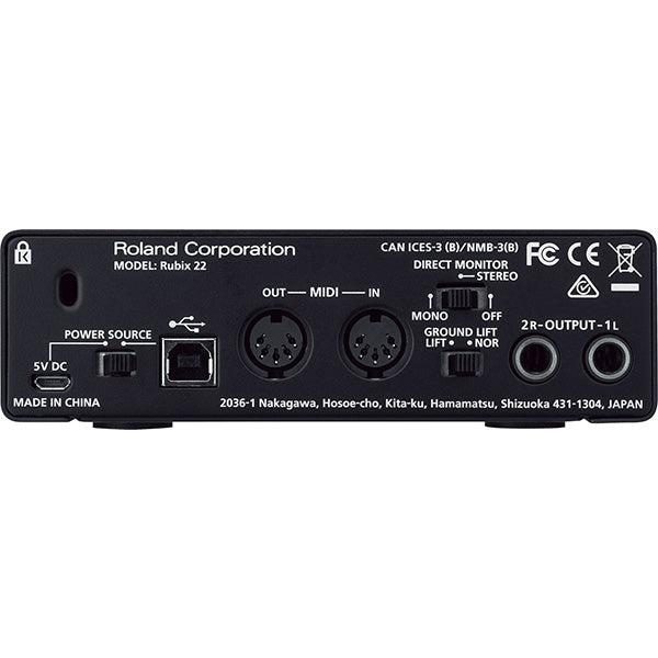 Roland RUBIX-22 USB Audio Midi Interface Mic Preamp for MAC PC IPAD (Rubix22 Rubix 22)