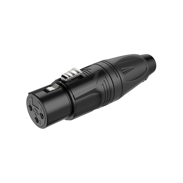 ROXTONE RX3F-BG 3 Pole XLR Female Black Electrophoretic Paint Shell with Gold Plated Contact Connector (RX3FBG RX3F BG)