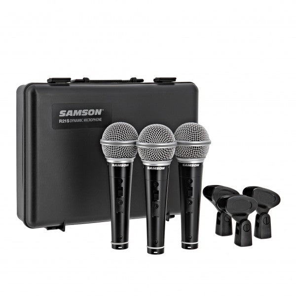 Samson R21 Cardiod Dynamic Microphone with Switch 3 Pack (R 21)