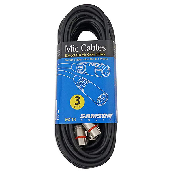 Samson MC18 Microphone Cable 3 Pack (MC 18)