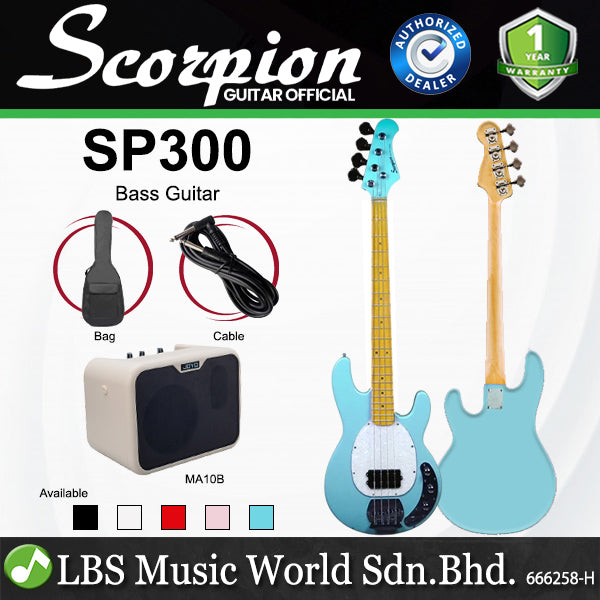 Scorpion SP300 Deluxe Series 4 Strings Rosewood FB Glossy Electric Bass Guitar