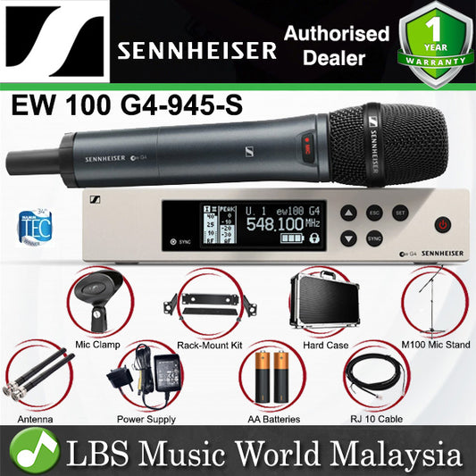 Sennheiser EW 100 G4-945-S Wireless Handheld Microphone System with Hardcase and Mic Stand (EW100G4945S)