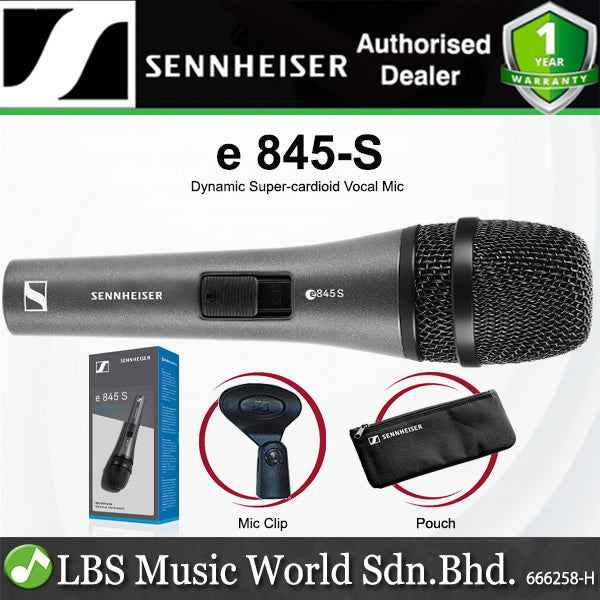 Sennheiser e 845 Dynamic Super Cardioid Vocal Microphone Mic with