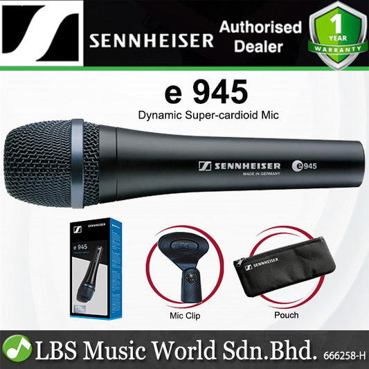 Sennheiser e 945 Supercardioid Dynamic Handheld Vocal Microphone with Mic Cable (e945)