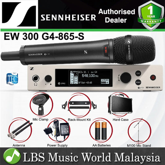 Sennheiser EW 300 G4-865-S Wireless Handheld Microphone System with Mic Stand and Hardcase (EW300G4865S)