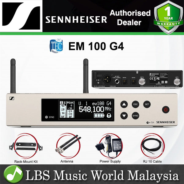 Sennheiser EM 100 G4 True Diversity Wireless Rack Receiver with Wireless Transmitter Sync (EM100G4)