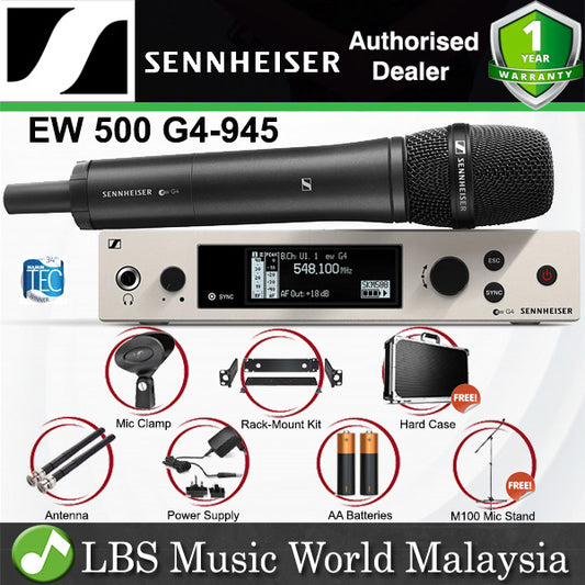 Sennheiser EW 500 G4-945 Wireless Handheld Microphone System with Hardcase and Mic Stand (EW500G4945)