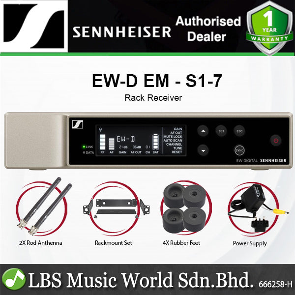 Sennheiser EW-D EM Wireless Receiver with Rack Kit for Evolution Wireless Digital Audio Systems (EW D EM)
