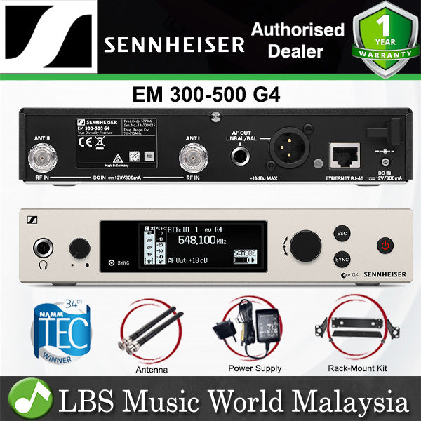 Sennheiser EM 300-500 G4 Wireless Rackmountable Receiver with 88MHz of Switching Bandwidth (EM30 500G4)