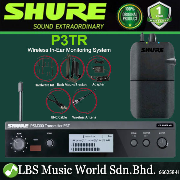 Shure P3TR PSM 300 Wireless In Ear Monitoring System Set - LBS
