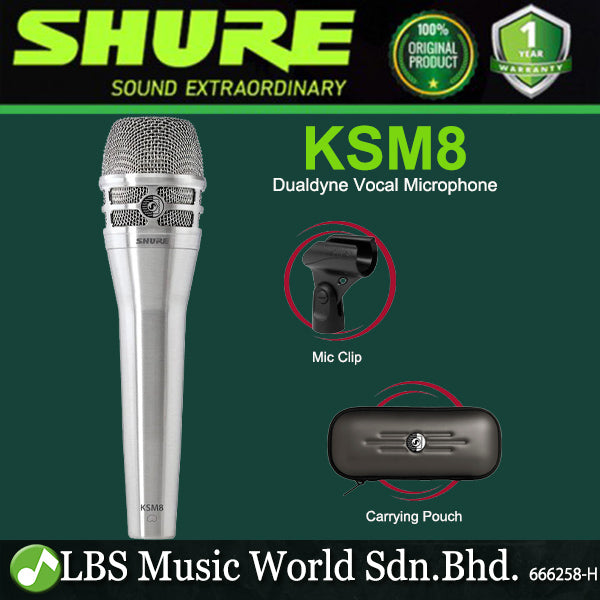 Shure KSM8 Dualdyne Handheld Mic Cardioid Dynamic Vocal Microphone