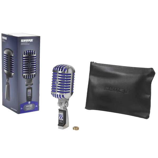 Shure Super 55 Deluxe Supercardioid Dynamic Vocal Microphone Vintage Style Mic