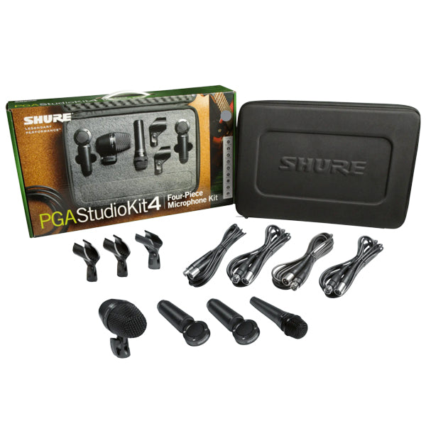 Shure PGASTUDIOKIT4 4 Pieces Drum Microphone Kit Studio Mic Package