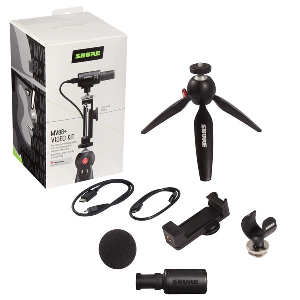 Shure MV88+ Video Kit Stereo Mic Condenser Microphone with Built-In Headphone Output (MV88 +)