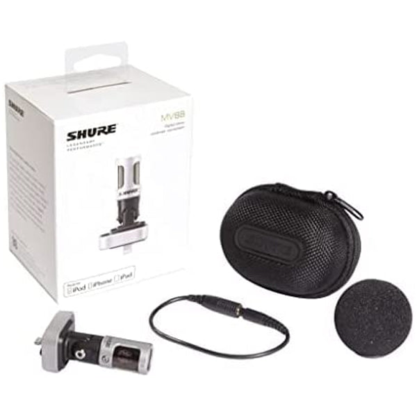 Shure MV88 Digital Stereo Condenser Microphone for iOS with Variable Stereo and DSP Mic Settings