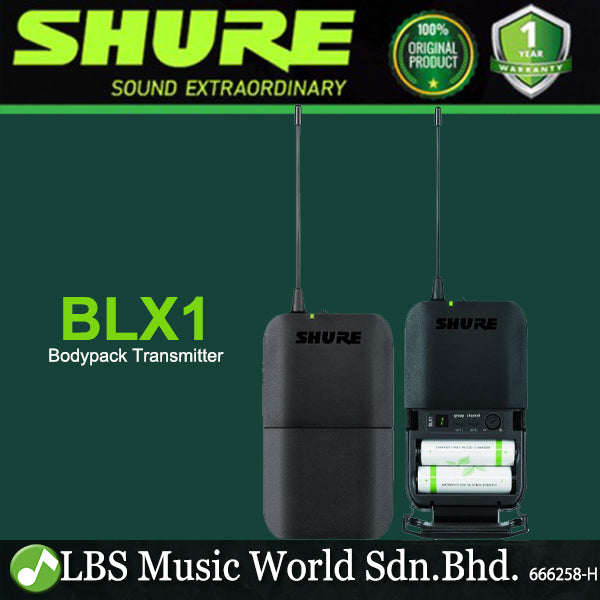 Shure BLX1 Wireless Mic Bodypack Transmitter for BLX Microphone