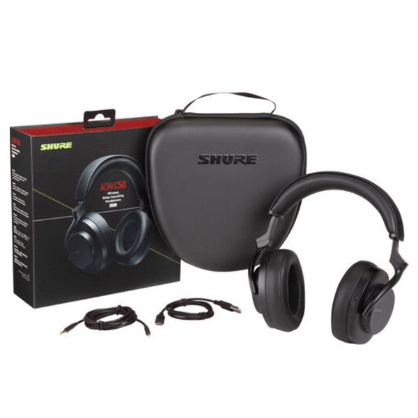 Shure AONIC 50 Gen 2 Wireless Noise Cancelling Headphones with Bluetooth and Case - Black