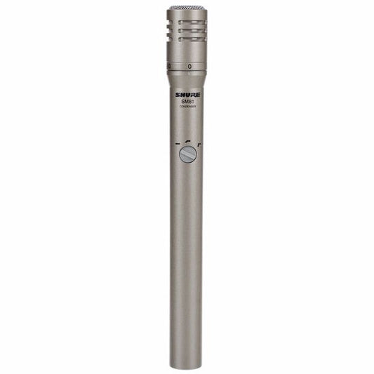 Shure SM81 Small Diaphragm Cardioid Condenser Microphone with Lockable Pad with Mic Foam and Pouch