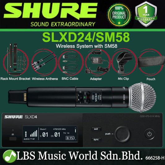 Shure SLXD24/SM58 Wireless System with SM58 Handheld Transmitter Microphone (SLXD24 SM58)