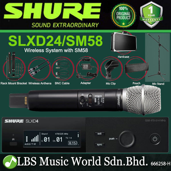 Shure SLXD24/SM86 Digital Wireless Microphone System with SM86 Handheld Transmitter Mic (SLXD24)