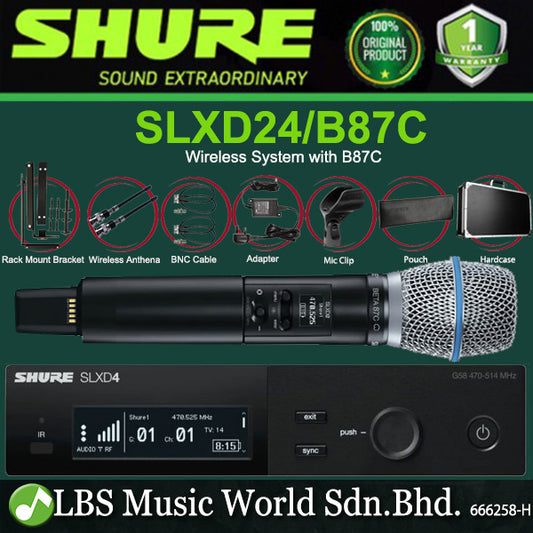 Shure SLXD24/B87C Digital Wireless Microphone System with Beta 87C Handheld Transmitter Mic (SLXD24 B87C)