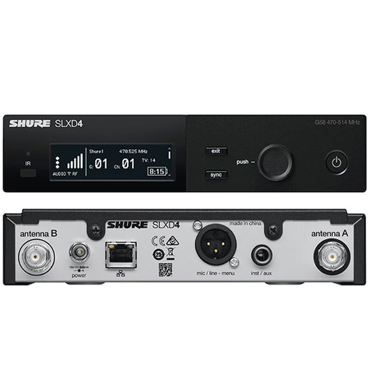 Shure SLXD4A Digital Wireless Mic System Receiver for Handheld Microphone