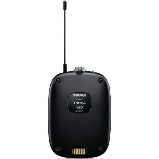 Shure SLXD1 Digital Wireless Single Bodypack Mic Transmitter with On/Off Switch for Lavalier Microphone