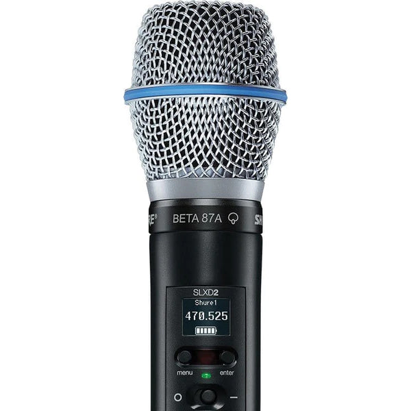Shure SLXD2/B87A Digital Wireless Handheld Microphone Transmitter with B87A Interchangeable Mic Capsule (SLXD2 Beta 87A)