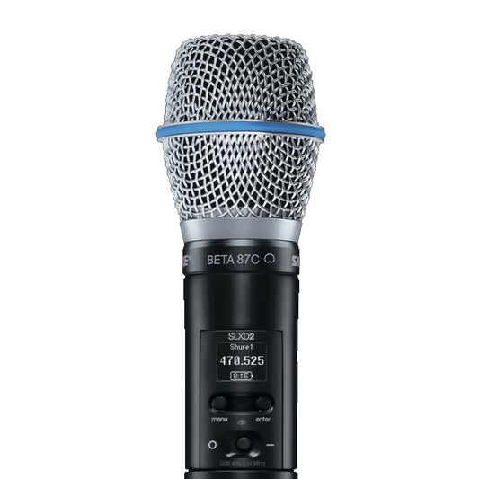 Shure SLXD2/B87C Digital Wireless Handheld Microphone Transmitter with B87C Interchangeable Mic Capsule (SLXD2 Beta 87C)