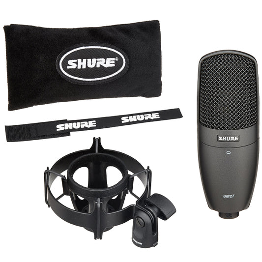 Shure SM27 Large Diaphragm Cardioid Condenser Microphone for Studio or Stage Mic
