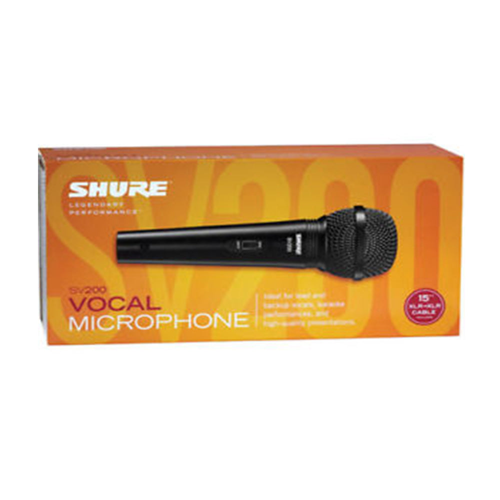 Shure SV200 Dynamic Vocal Microphone with XLR to QTR Cable 6.3mm with Mic Stand (SV 200)