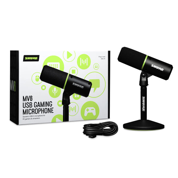 Shure MV6 USB Gaming Microphone with Desktop Stand for Mac and PC