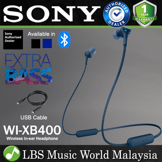 Sony WI-XB400 Extra Bass Wireless Bluetooth Neckband In Ear Headphones with Mic (WIXB400 XB400)