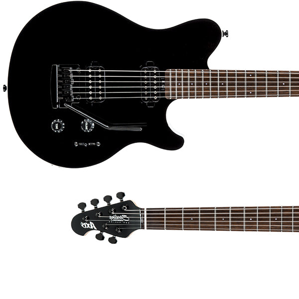Sterling by Ernie Ball Music Man AX3S Axis Electric Guitar with Tremolo- Black Edition (AX3S-BK)