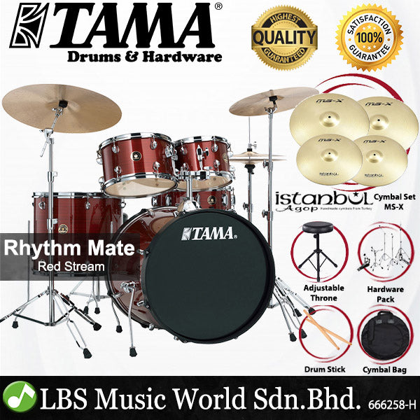 Tama Rhythm Mate 5 Piece Drum Set with Zildjian ZP4PK Cymbal Set - 22 Inch Bass Drum