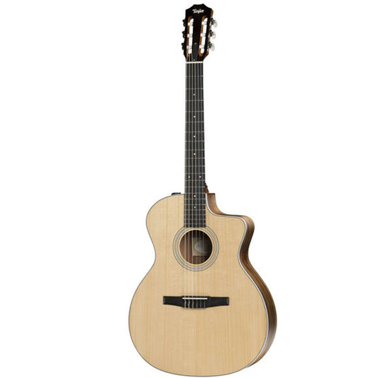 Taylor 214ce-N Nylon String Grand Auditorium Solid Spruce Top Classical Electric Guitar - Natural (214 ce)