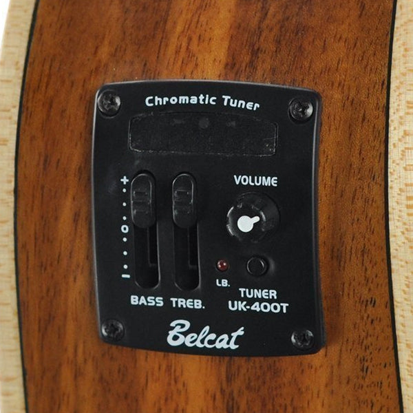 TIKI TKT-3P-NST 3 Series Koa Wood Electric Tenor Ukulele - Natural Satin (TKT3P TKT 3P)