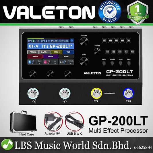 Valeton GP-200LT Multi Effects Processor For Electric Guitar and Bass Pedal - Lite (GP200LT GP200 LT)