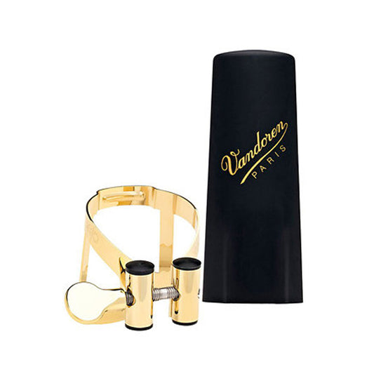 Vandoren Paris LC57DP Ligature And Plastic Cap M/O With Gold Finish for Alto Saxophone