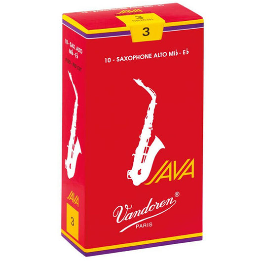 Vandoren Paris Alto Saxophone Java Filed Red Reed Loose Pack Each - 1.0/ 1.5/ 2.0/ 2.5/ 3.0/ 3.5/ 4.0