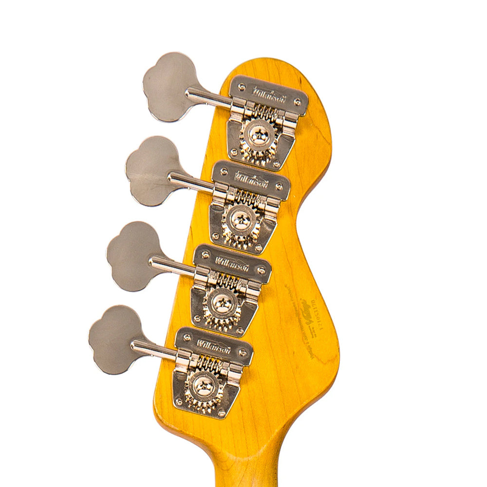 Vintage Icon Series LV74MRJP Left Handed Poplar Body Fretless Bass Guitar Gloss Black (LV74 MRJP)