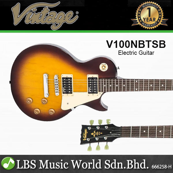 Vintage V100NB ReIssued Mahogany Body with HH Pickups Electric Guitar Unbound (V100 NB)