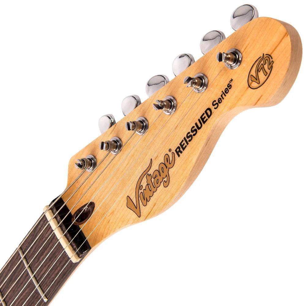 Vintage V72FTB ReIssued Custom Spec Alder Body with SS Pickups Electric Guitar - Flame Tobacco Burst (V72 FTB)