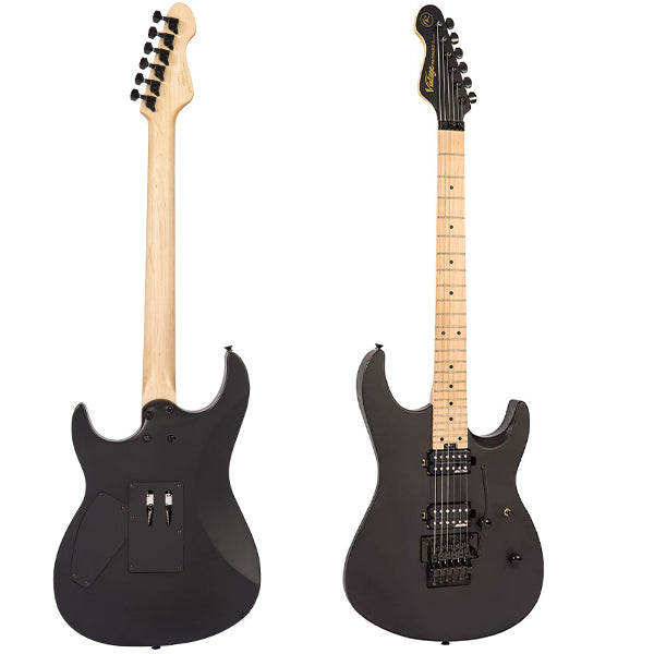 Vintage Reissued Series V624FRBK Floyd Rose Electric Guitar Satin Black HH Pickup (V624FR)