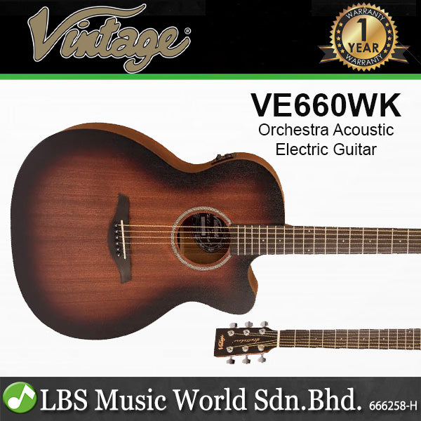 Vintage Statesboro Acoustic Guitar Mahogany Top - Whisky Sour (V440WK V660WK VE440WK VE660WK)