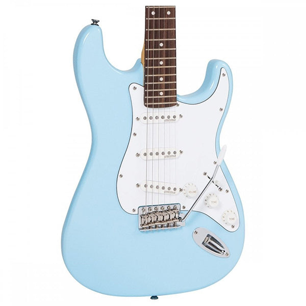 Vintage V6LB Reissued Series American Alder Body SSS Pickup Electric Guitar Laguna Blue (V6 LB)