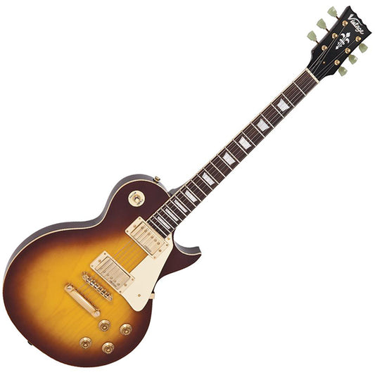 Vintage V100TSB Reissued Series Mahagony Body HH Pickup Electric Guitar Tobacco Sunburst (V100 TSB)