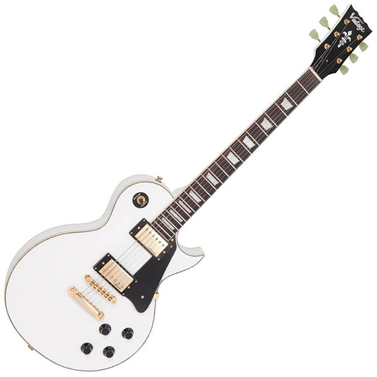 Vintage V100AW Reissued Series Mahagony Body HH Pickup Electric Guitar Arctic White (V100 AW)