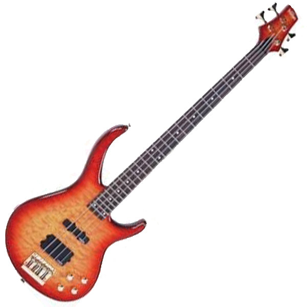 Vintage V1004B 4 String Thru Neck Solid Bubinga Body Active Pickup Electric Bass Guitar (V100 4B)